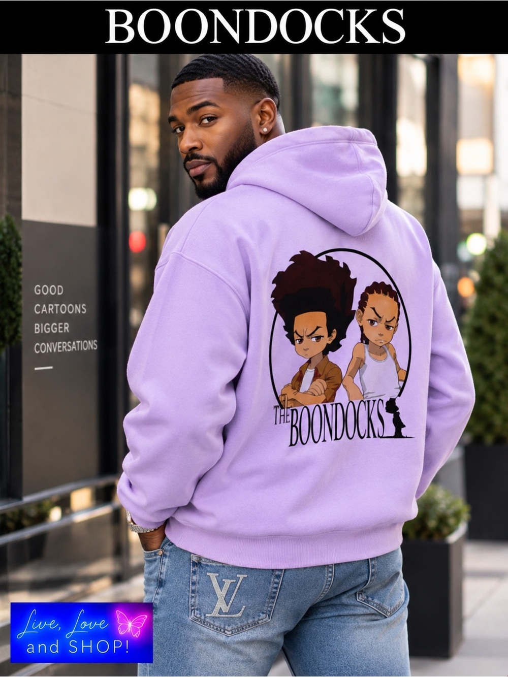 BOONDOCKS Hoodie: Lavender, Unisex. NWOT